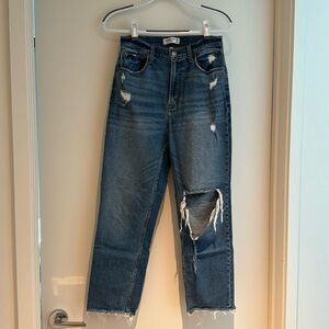 Abercrombie & Fitch Curve Love The Ankle Straight Ultra High Rise Jeans